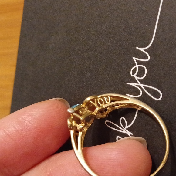 engagement LOVE YOU diamond cluster ring filigree stamp gold ring quartz US 10 - Picture 7 of 10